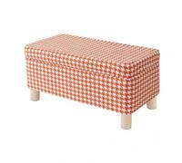 MUMUXIAO Cojín otomano de almacenamiento, reposapiés tapizado, asiento acolchado suave con patas de madera maciza, taburete cambiador de zapatos con gran espacio de almacenamiento para entrada (rojo)