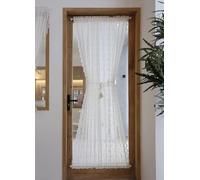 MUMUXIAO Cortina de puerta francesa con bolsillo para barra, filtrante de luz, 140 x 100 cm, panel de privacidad bordado de encaje blanco vintage para puerta delantera de cristal, 1 panel