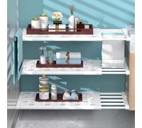 MUMUXIAO Estante extensible para armario, barra de tensión ajustable, colgador de ropa, estante de almacenamiento resistente, separador, armario, cocina, baño, organizador (35 cm de ancho, 38-60 cm)