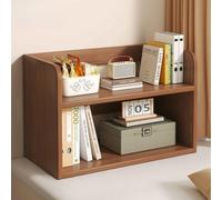 MUMUXIAO Estantería baja abierta con esquinas redondeadas, organizador de pie de pie, estante de almacenamiento multiusos para sala de estar, dormitorio, oficina en casa (nogal oscuro, 50 x 20 x 40 cm