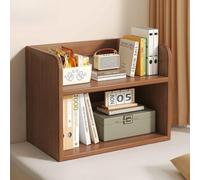 MUMUXIAO Estantería baja abierta con esquinas redondeadas, organizador de pie de pie, estante de almacenamiento multiusos para sala de estar, dormitorio, oficina en casa (nogal oscuro, 40 x 20 x 40 cm