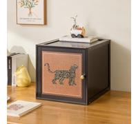 MUMUXIAO Gabinete de almacenamiento pequeño con ventana de bahía para balcón, aparador de buffet apilable, gabinete de almacenamiento de diseño modular para sala de estar y dormitorio (leopardo, 2)