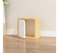 MUMUXIAO Magic - Organizador de almacenamiento apilable para dormitorio, oficina en casa, estantería modular de bambú, estantería apilable con conexión cúbica, armario (nogal claro, estilo B)