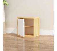 MUMUXIAO Magic - Organizador de almacenamiento apilable para dormitorio, oficina en casa, estantería modular de bambú, estantería apilable con conexión cúbica, armario (nogal claro, estilo A)