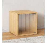 MUMUXIAO Magic - Organizador de almacenamiento apilable para el hogar, libros, ropa, juguetes, estantería modular ajustable con puerta acrílica, armario pequeño (natural, 1 nivel)