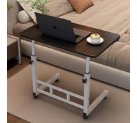 MUMUXIAO Mesa auxiliar en forma de C de altura ajustable para espacios pequeños, escritorio de pie para computadora móvil con ruedas rodantes, mesita de noche para trabajar y estudiar (negro, 40 x 60
