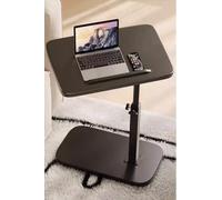 MUMUXIAO Mesita de noche con escritorio rodante, mesa auxiliar de altura ajustable para espacios pequeños, mesas auxiliares resistentes para estudiar lectura (negro)