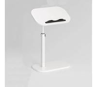 MUMUXIAO Mesita de noche de altura ajustable con escritorio inclinable, mesas auxiliares de sofá para espacios pequeños, bandeja giratoria de 90° para TV en forma de C, escritorio de pie (blanco)