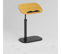 MUMUXIAO Mesita de noche de altura ajustable con escritorio inclinable, mesas auxiliares de sofá para espacios pequeños, bandeja de TV giratoria de 90° en forma de C, escritorio de pie (amarillo-negro