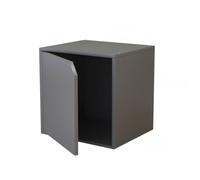 MUMUXIAO Organizador apilable Connect de almacenamiento con puerta, estantería modular para espacios pequeños, armario de exhibición de madera para oficina en casa (gris oscuro)