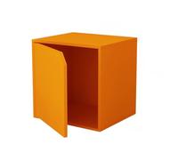 MUMUXIAO Organizador apilable Connect de almacenamiento con puerta, estantería modular para espacios pequeños, armario de exhibición de madera para oficina en casa (naranja)