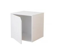 MUMUXIAO Organizador apilable Connect de almacenamiento con puerta, estantería modular para espacios pequeños, armario de exhibición de madera para oficina en casa (blanco)