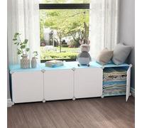 MUMUXIAO Organizador de almacenamiento de cubo grande, estantes de almacenamiento para armario, armarios de resina para balcón, ventana de bahía, estantería modular con puertas para dormitorio, sala