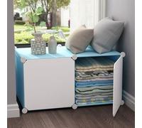 MUMUXIAO Organizador de almacenamiento de cubo grande, estantes de almacenamiento para armario, armarios de resina para balcón, ventana de bahía, estantería modular con puertas para dormitorio, sala
