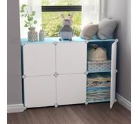 MUMUXIAO Organizador de almacenamiento de cubo grande, estantes de almacenamiento para armario, armarios de resina para balcón, ventana de bahía, estantería modular con puertas para dormitorio, sala
