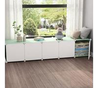 MUMUXIAO Organizador de almacenamiento de cubo grande, estantes de almacenamiento para armario, armarios de resina para balcón, ventana de bahía, estantería modular con puertas para dormitorio, sala