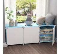 MUMUXIAO Organizador de almacenamiento de cubo grande, estantes de almacenamiento para armario, armarios de resina para balcón, ventana de bahía, estantería modular con puertas para dormitorio, sala