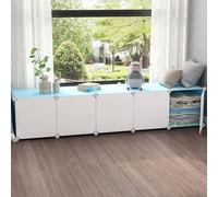 MUMUXIAO Organizador de almacenamiento de cubo grande, estantes de almacenamiento para armario, armarios de resina para balcón, ventana de bahía, estantería modular con puertas para dormitorio, sala