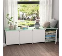 MUMUXIAO Organizador de almacenamiento de cubo grande, estantes de almacenamiento para armario, armarios de resina para balcón, ventana de bahía, estantería modular con puertas para dormitorio, sala