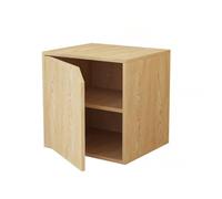 MUMUXIAO Organizador de almacenamiento para armario, estantería de 2 niveles con puertas, estante de madera apilable para espacios pequeños, estantes de almacenamiento de cubos para oficina en casa