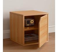 MUMUXIAO Organizador de armario y almacenamiento con puertas, armario de madera apilable para oficina en casa, estantería modular para espacios pequeños (natural, 2 niveles)