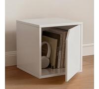 MUMUXIAO Organizador de armario y almacenamiento con puertas, armario de madera apilable para oficina en casa, estantería modular para espacios pequeños (blanco, 1 nivel)