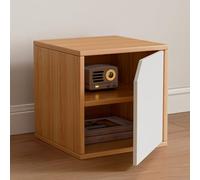 MUMUXIAO Organizador de armario y almacenamiento con puertas, armario de madera apilable para oficina en casa, estantería modular para espacios pequeños (blanco natural, 2 niveles)