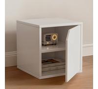 MUMUXIAO Organizador de armario y almacenamiento con puertas, armario de madera apilable para oficina en casa, estantería modular para espacios pequeños (blanco, 2 niveles)