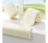 MUMUXIAO Paneles acolchados de pared autoadhesivos, tapizados, para despegar y pegar, protección anticolisión para cabecera de dormitorio, guardería (beige, 20 x 200 cm)