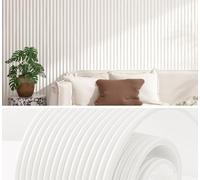 MUMUXIAO Paneles murales acolchados 200 x 20 cm - Adhesivo 3D - Anticolisión - Protección tapizada para cabecero de cama - Cojín decorativo mural para dormitorio (blanco)