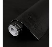 MUMUXIAO Papel pintado de color sólido para despegar y pegar, papel de contacto de 45 x 200 cm, para gabinetes, cajones, encimeras, papel tapiz autoadhesivo para decoración de pared (negro)