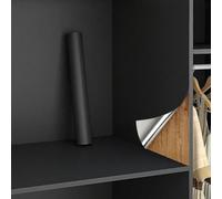 MUMUXIAO Papel tapiz autoadhesivo de 45 x 200 cm, color sólido, impermeable, autoadhesivo para encimera de armario (negro)