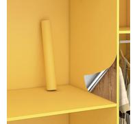 MUMUXIAO Papel tapiz autoadhesivo de 45 x 200 cm, color sólido, impermeable, autoadhesivo para encimera de armario (amarillo)