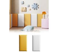 MUMUXIAO Paquete de 2 paneles de pared 3D anticolisión para cabecero, paneles de pared acolchados para despegar y pegar para niños, decoración de sala de juegos, calcomanías de pared de protección