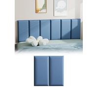 MUMUXIAO Paquete de 2 paneles de pared 3D anticolisión para cabecero, paneles de pared acolchados para despegar y pegar para niños, decoración de sala de juegos, calcomanías de pared (azul)