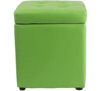 MUMUXIAO Taburete otomano cuadrado de almacenamiento de 30 x 30 x 35 cm, reposapiés pequeño con tapa con bisagras, asiento acolchado de cuero regenerado, caja de juguetes impermeable para sala de