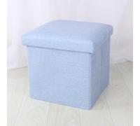 MUMUXIAO Taburete pequeño otomano plegable de almacenamiento, taburete cuadrado de maquillaje para sala de estar, dormitorio, caja de juguetes, asiento acolchado plegable (azul, 40 x 25 x 25 cm)