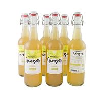 Mūn Ferments Té Kombucha Pack Ginger 6x750ml - Bebida Ecológica Bio Fermentada Con Jengibre Y Manzana - Con Probióticos Naturales - Libre De Azúcar Y Gluten