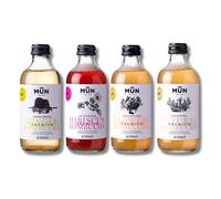 Mūn Ferments Té Kombucha Pack Mix 12x250ml - Bebida Ecológica Bio Fermentada - Con Probióticos Naturales - Ginger, Hibiscus, Flowers, Natural - Libre De Azúcar Y Gluten