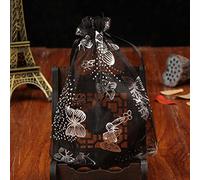 MUNACRAFT 100 unids/Lote 7x9cm Bolsas de Organza Multicolores pequeñas Bolsas de Embalaje de joyería favores de Boda Bolsa de Regalo con cordón Bolsas-Negro