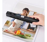 MUNBYN 2025 Nuevo Escáner Portátil, Escáner Documentos y Imágenes en A4 con 900 dpi, Escaneo Plano, Incluye Tarjeta SD de 16G, Escáner Sube Imágenes Vía Cable USB, Sin Controlador, Negro