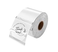 MUNBYN 51x51mm Etiquetas térmicas Redondas Transparentes, Etiquetas térmicas Directas Redondas Autoadhesivas, para Diseño de Logotipos DIY, Códigos QR, 500 pcs