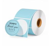 MUNBYN 750 etiquetas térmicas redondas, etiqueta térmica de 50mm x 50mm(2" x 2") redonda, pegatina autoadhesiva resistente a arañazos, agua, suciedad, polvo y grasa-Azul