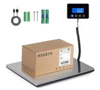 MUNBYN Balanza Postal, 300kg/660lb Alta Precisión, Horario Encendido/Apagado Personalizable, Para paquetes, Equipaje y Almacenes, 2 Pilas AAA, Tornillos, Cable Type-C