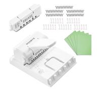 MUNBYN Encuadernadora, Cabezales Intercambiables, Perfora Papel A4 70g, para Planificadores A4/A5/B5, Diarios DIY y Scrapbooks - Blanca