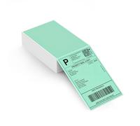 MUNBYN Etiquetas térmicas directas, 102 x 152 mm, 220 etiquetas/pila, DHL etiquetas de envío plegadas para impresora térmica, etiquetas de envío permanentes para paquetes de envío, 4 x 6 pulgadas