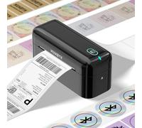 MUNBYN Impresora de Etiquetas Bluetooth 4x6, Adhesivas para Código de Barras, Compatible con iOS, Android, MacOS, Windows, Chromebook, Negro