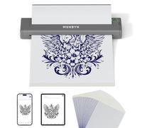 MUNBYN Impresora Tatuajes, Termocopiadora Tattoo, Impresora Termica Tattoo para Tatuajes DIY, con 20pcs Termocopiadora Papel, Compatible con Smartphone y PC, Gris