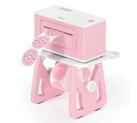 MUNBYN Soporte de Etiquetas, Porta para Rollo de Etiquetas térmicas, para Impresora DHL/ITPP941/ITPP129/ITPP130/P44S, ILH02, Rosa