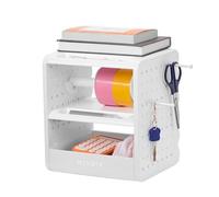 MUNBYN Soporte para Etiquetas Térmicas 4x6, Organizador 5 en 1 con Estante de 3 Niveles, Cajón, Ganchos y Tablero de Clavijas, para Impresión de Etiquetas de Envío, Oficina, Pequeñas Empresas, Hogar